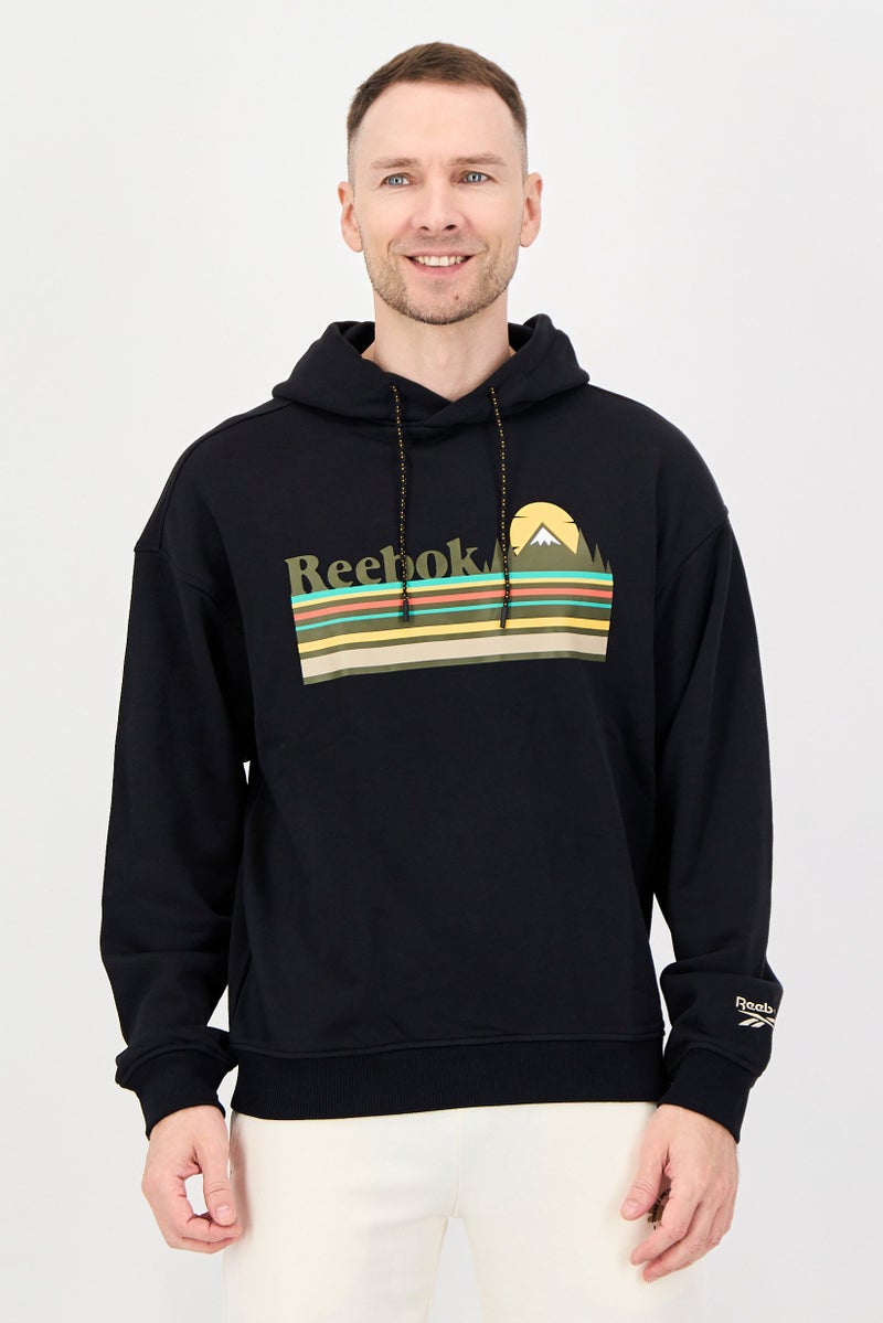 Reebok Men Sportswear Fit Long Sleeve Outdoor Hoodies, Black - Image 1